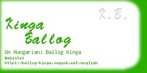 kinga ballog business card